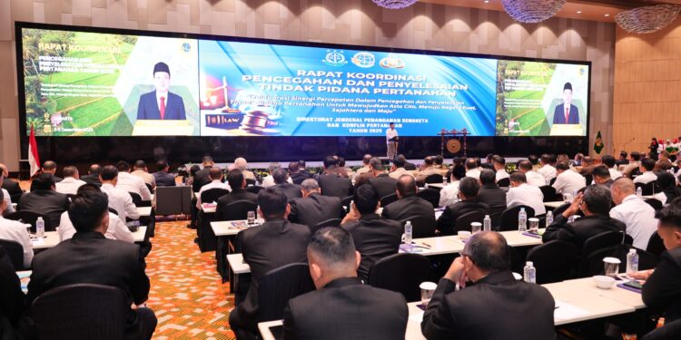 Buka Rakor Pencegahan dan Penyelesaian Tindak Pidana Pertanahan, Menteri Nusron Ajak APH Pererat Kolaborasi Berantas Mafia Tanah